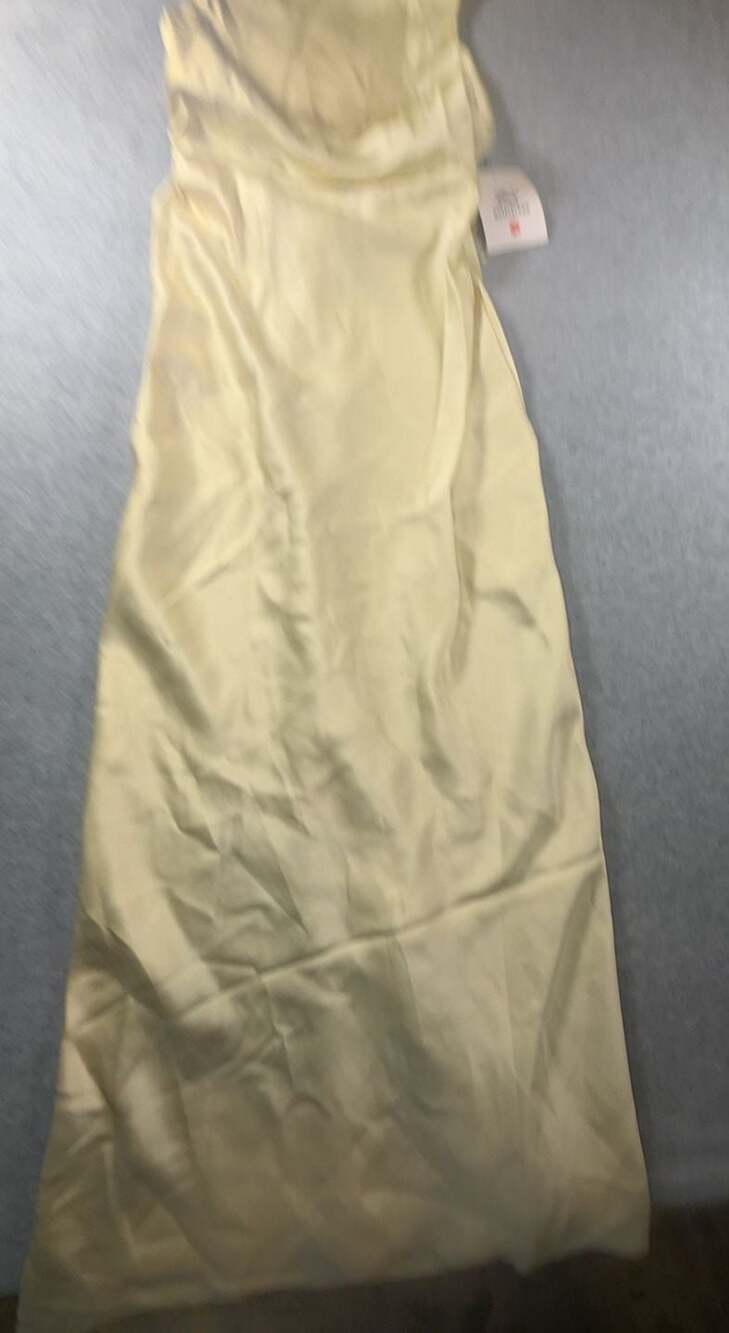 Halfisland Women's Sleeveless Cowl Neck Satin Maxi Dress in Pale Yellow - Picture 3 of 8